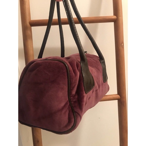 Kangol Medium Barrel Handbag, Small Duffle Style Deep Grape, Velour - Picture 9 of 14